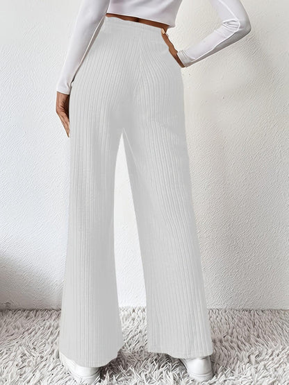 Ribbed High Waist Pants - Curated by tt