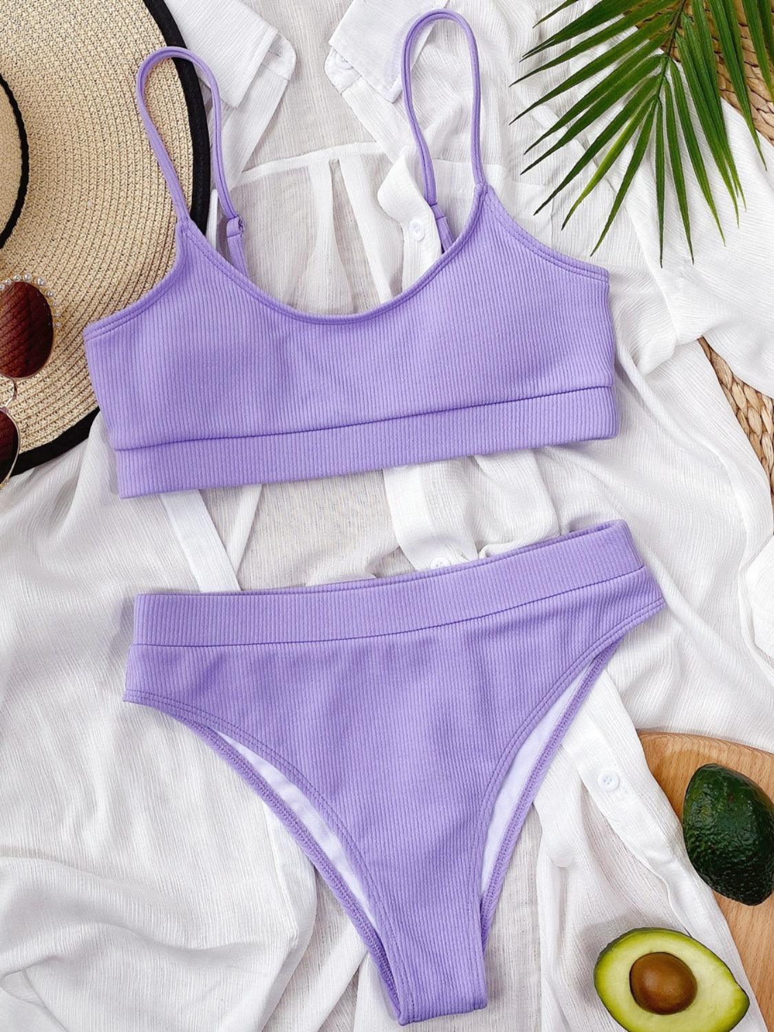 Scoop Neck Spaghetti Strap Two-Piece Swim Set - Curated by tt