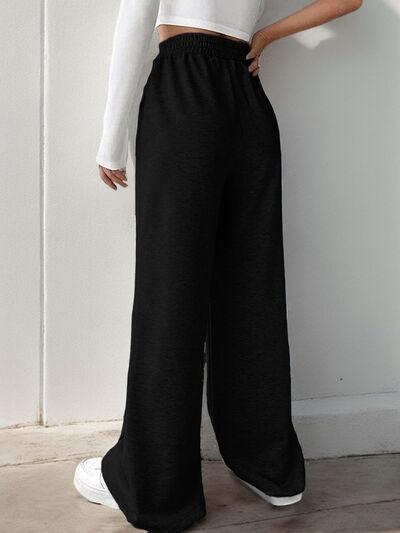 Elastic Waist Wide Leg Pants - Curated by tt