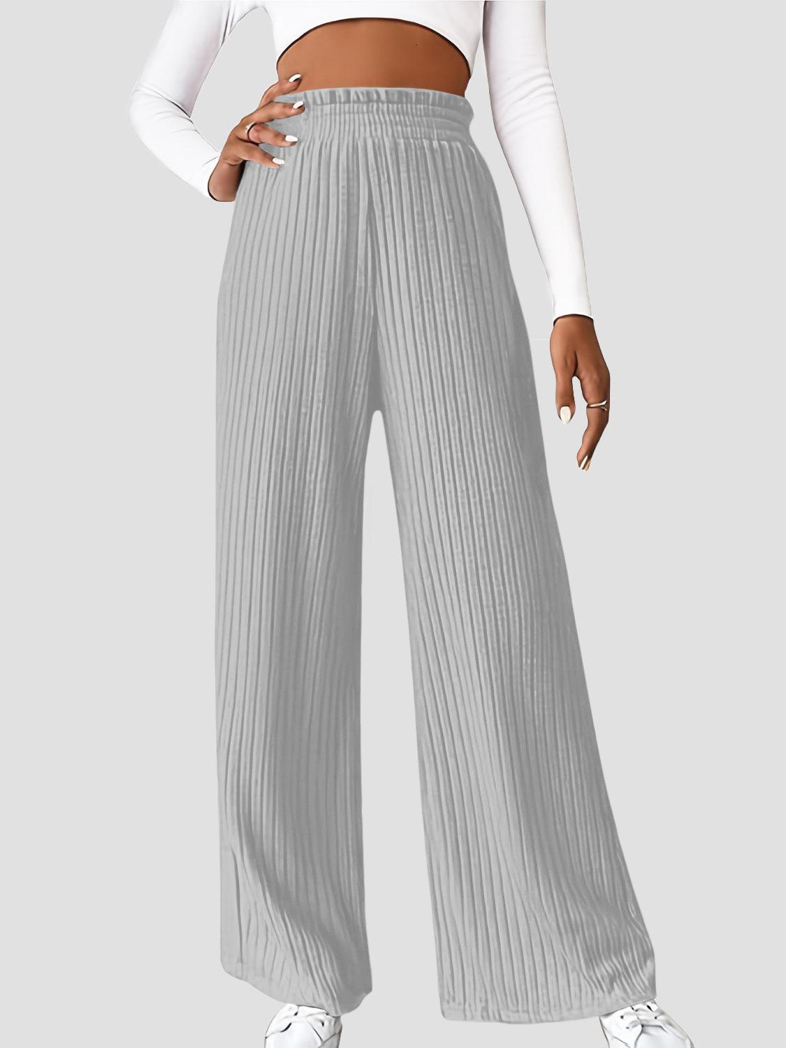 Ribbed High Waist Pants - Curated by tt