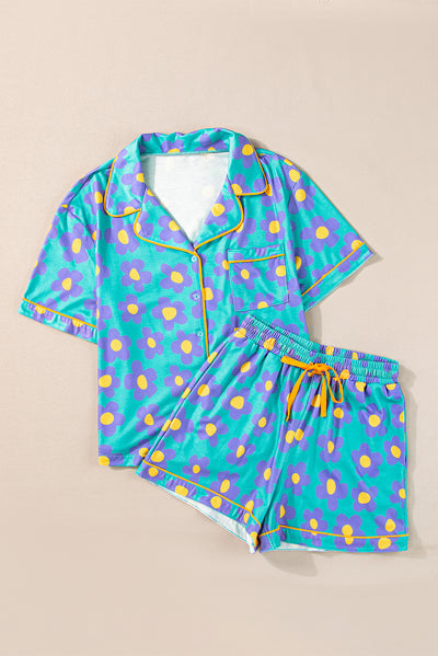 Flower Print Pajamas Set