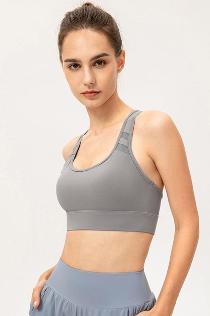 Scoop Neck Long Sports Bra - Curated by tt