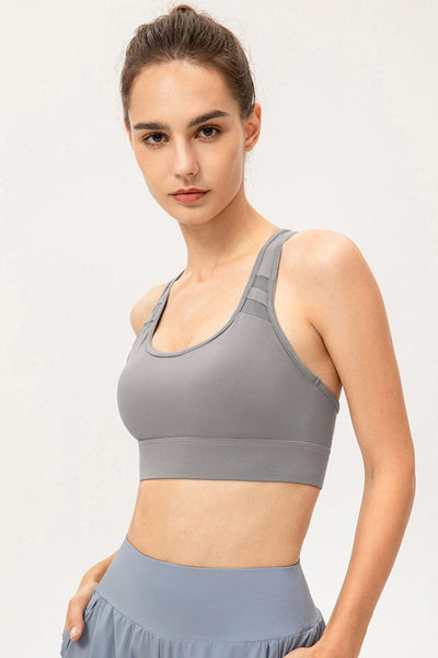 Scoop Neck Long Sports Bra - Curated by tt