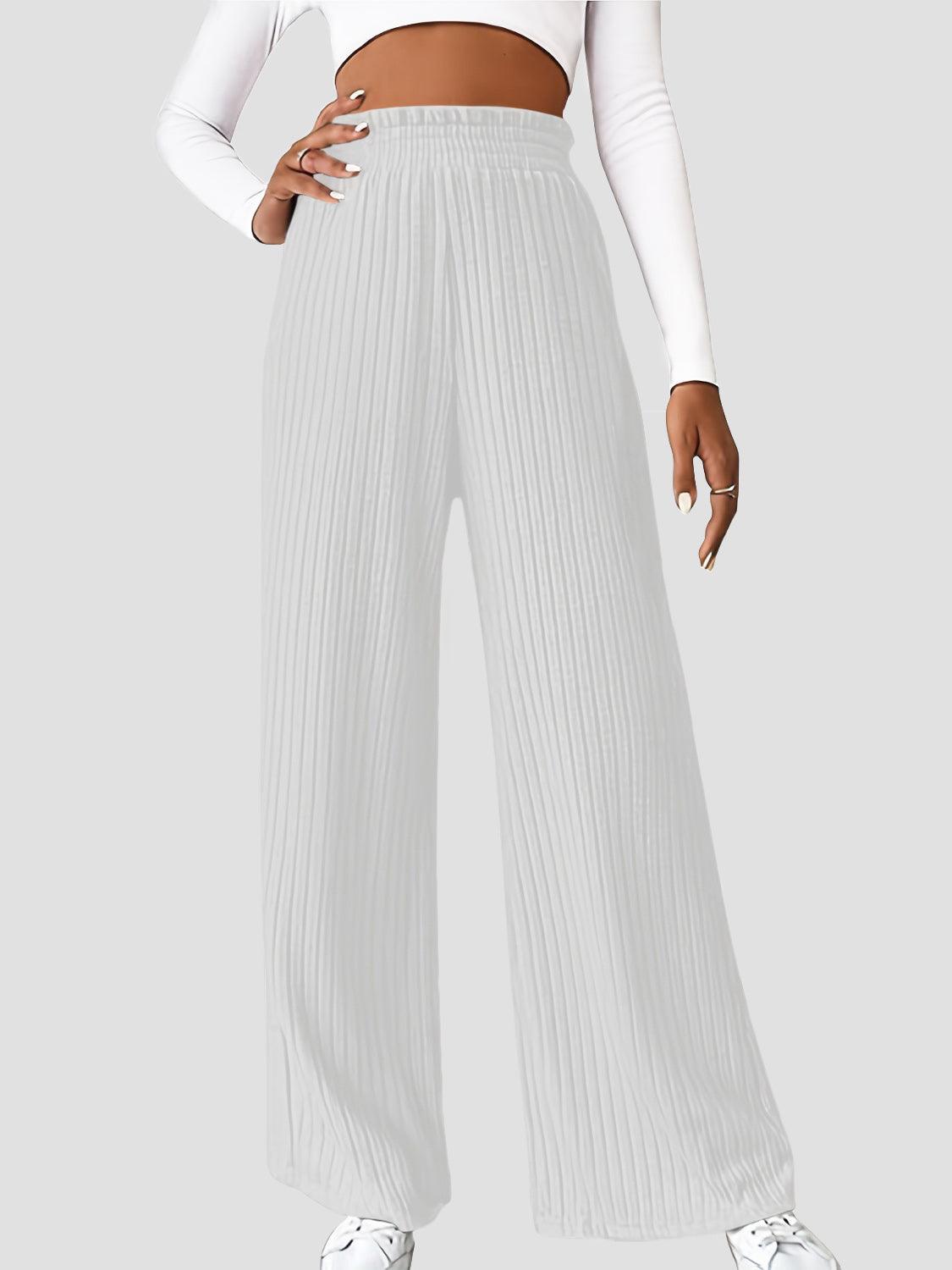 Ribbed High Waist Pants - Curated by tt