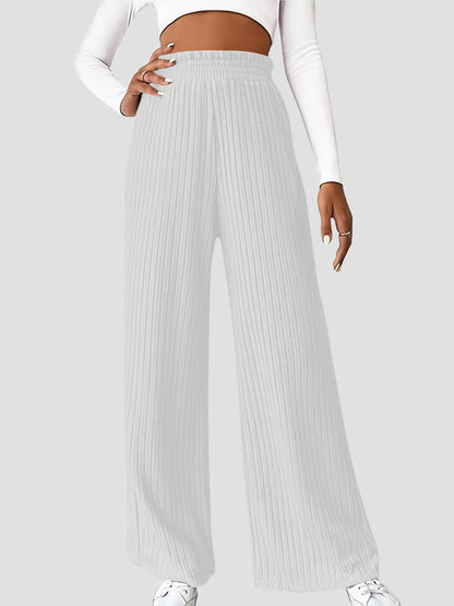 Ribbed High Waist Pants - Curated by tt