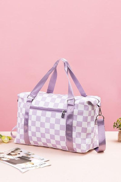 Zenana Checkered Multi-Pocket Travel Bag - Curated by tt