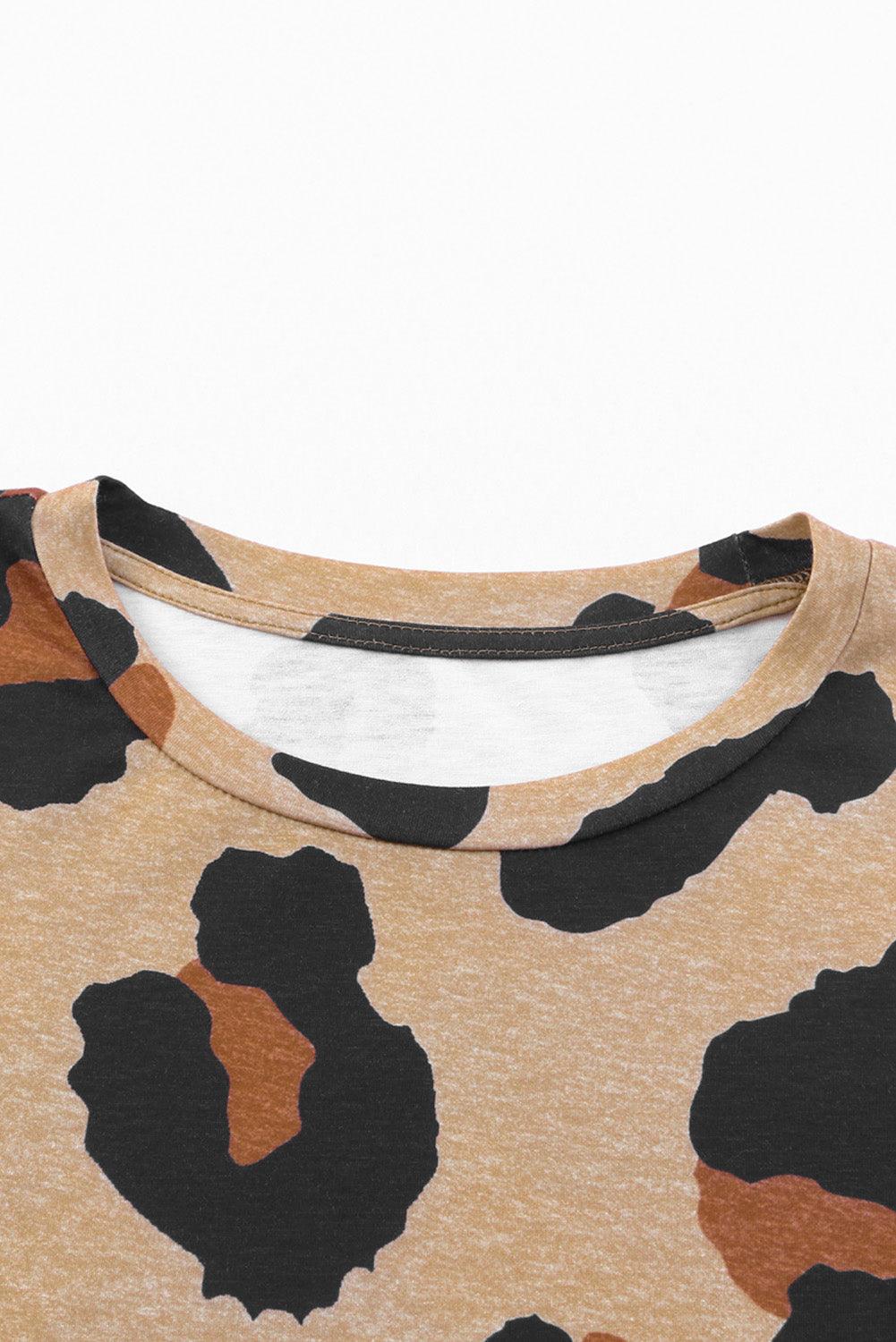 Boyfriend Leopard Print Loose T Shirt - Curated by tt