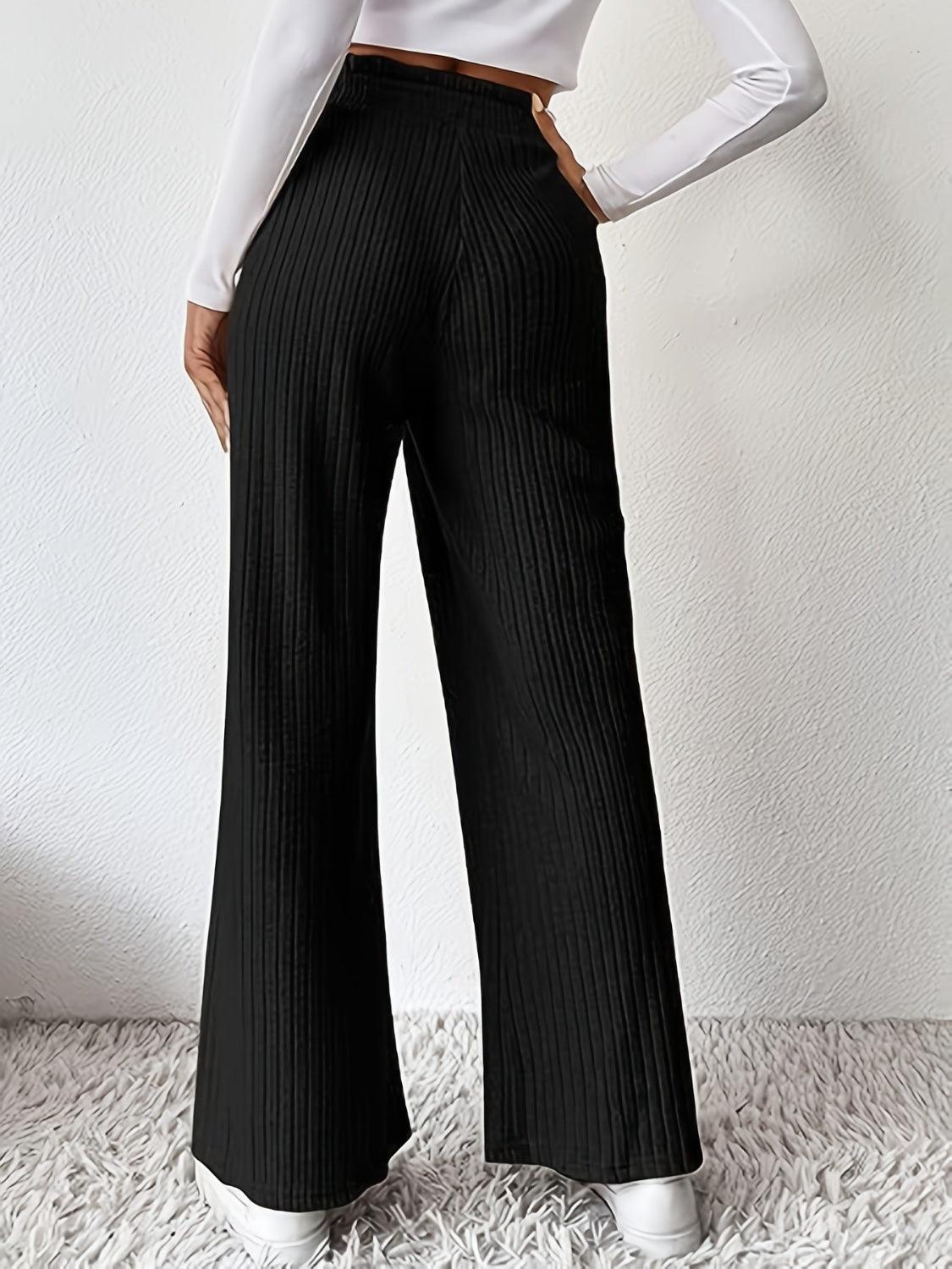 Ribbed High Waist Pants - Curated by tt