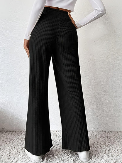 Ribbed High Waist Pants - Curated by tt