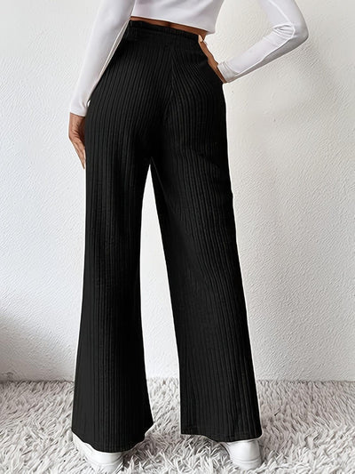 Ribbed High Waist Pants - Curated by tt