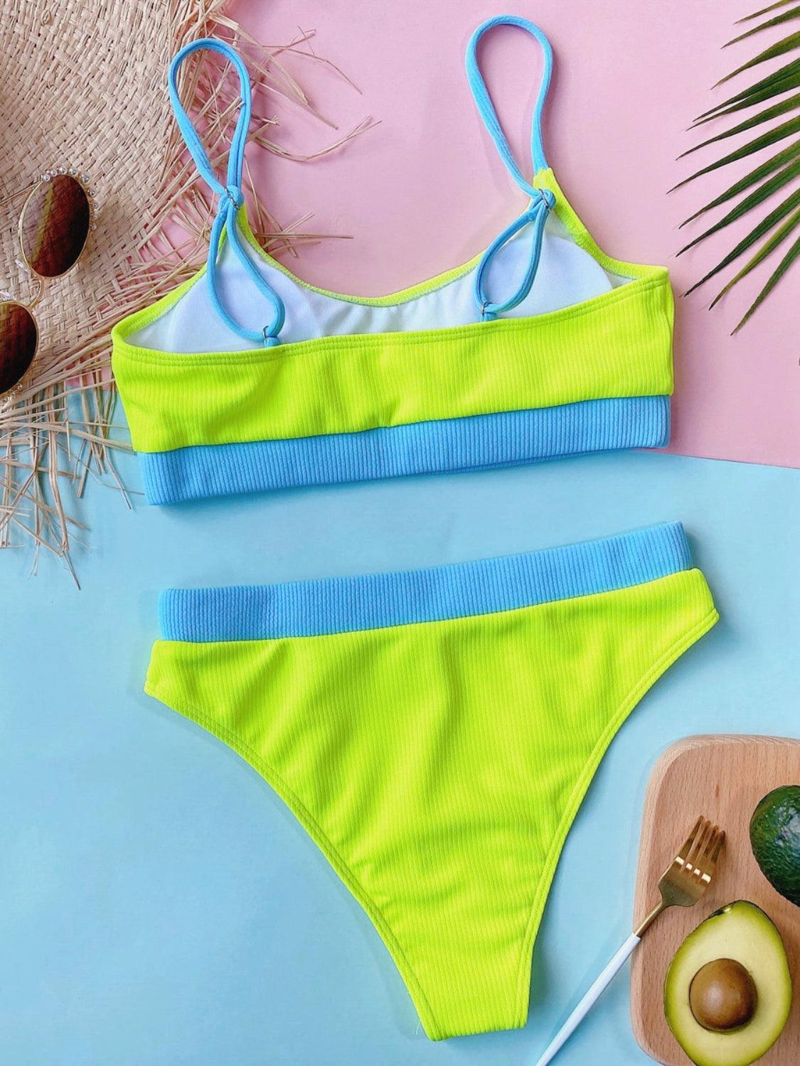 Scoop Neck Spaghetti Strap Two-Piece Swim Set - Curated by tt