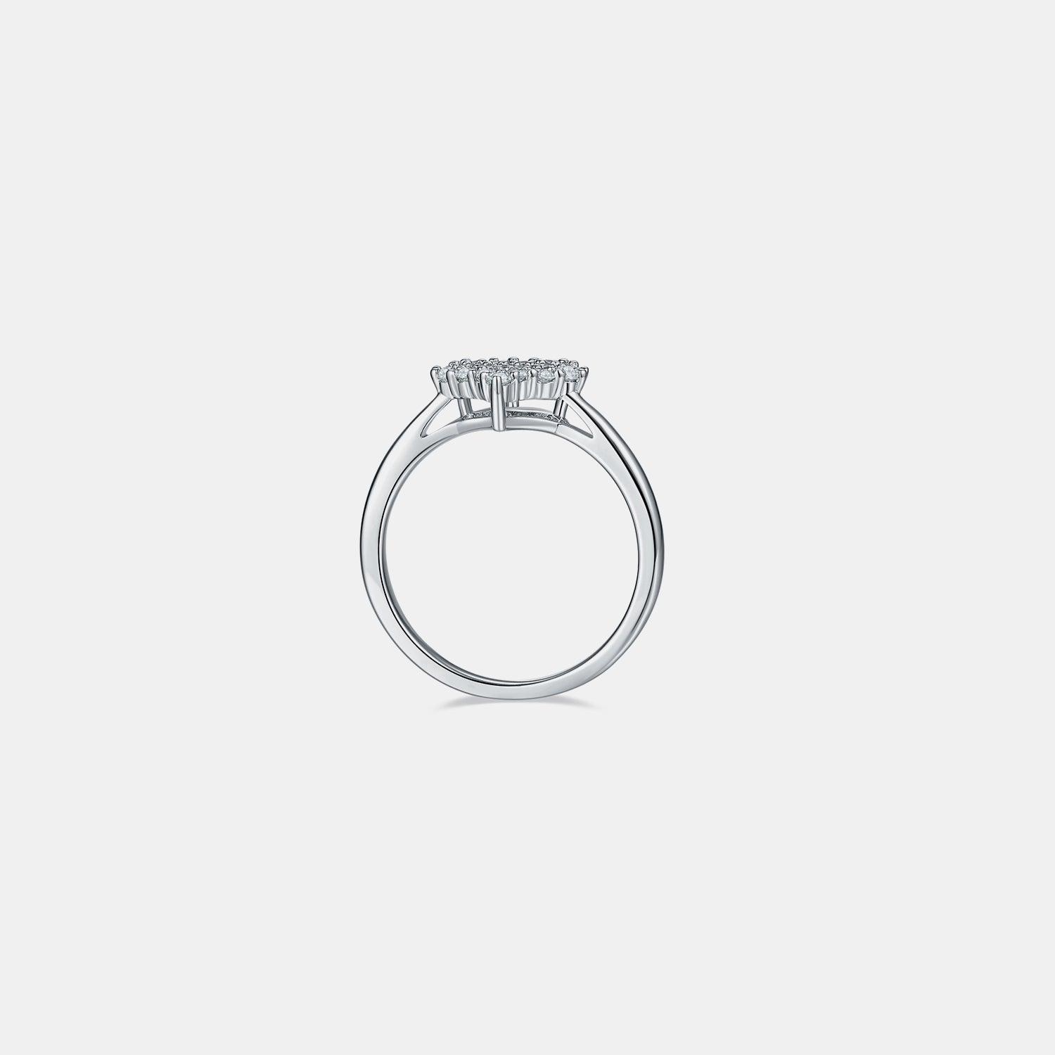 Moissanite 925 Sterling Silver Heart Ring - Curated by tt