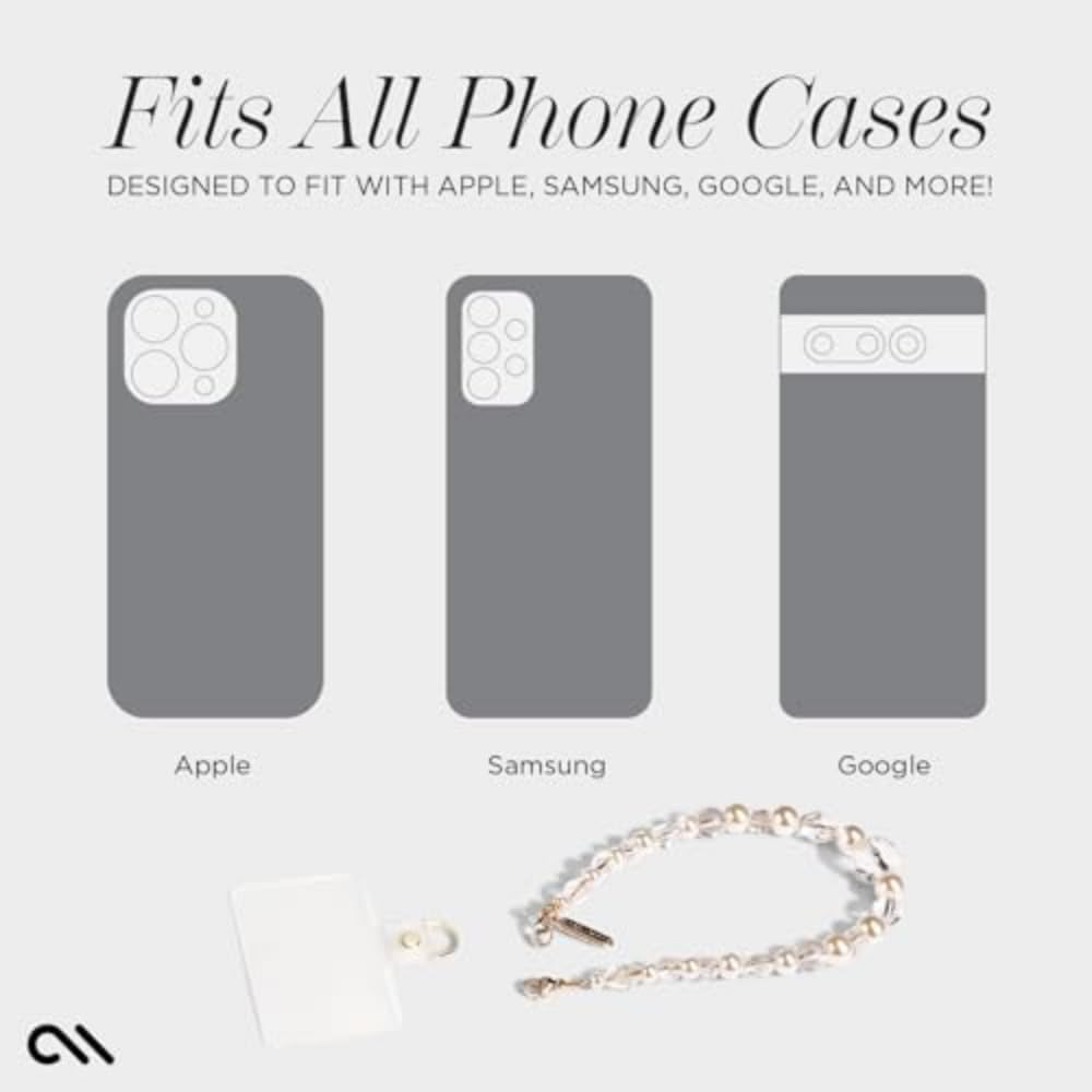 Phone Charm with Beaded Crystals and Pearls