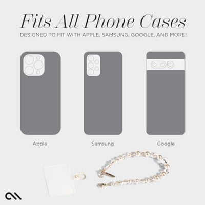 Phone Charm with Beaded Crystals and Pearls
