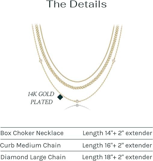 PAVOI 14K Gold Plated Dainty Layering Necklaces