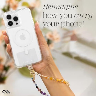 Phone Charm with Beaded Crystals and Pearls