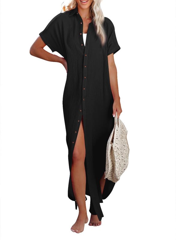 Button Down, Long Kimonos Swimsuit Cover Ups