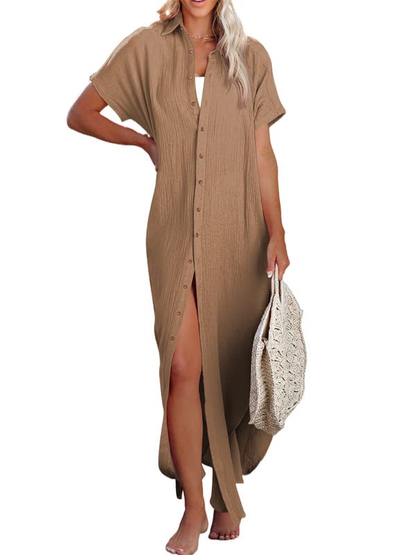 Button Down, Long Kimonos Swimsuit Cover Ups