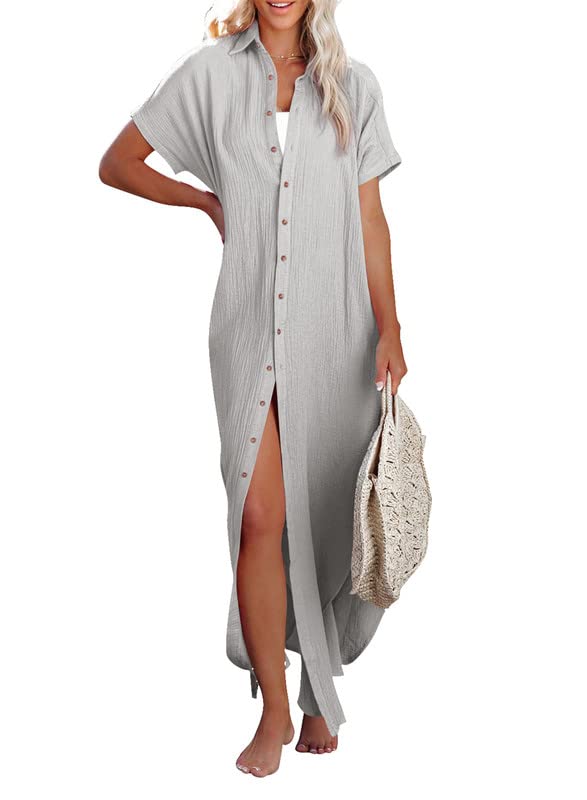 Button Down, Long Kimonos Swimsuit Cover Ups