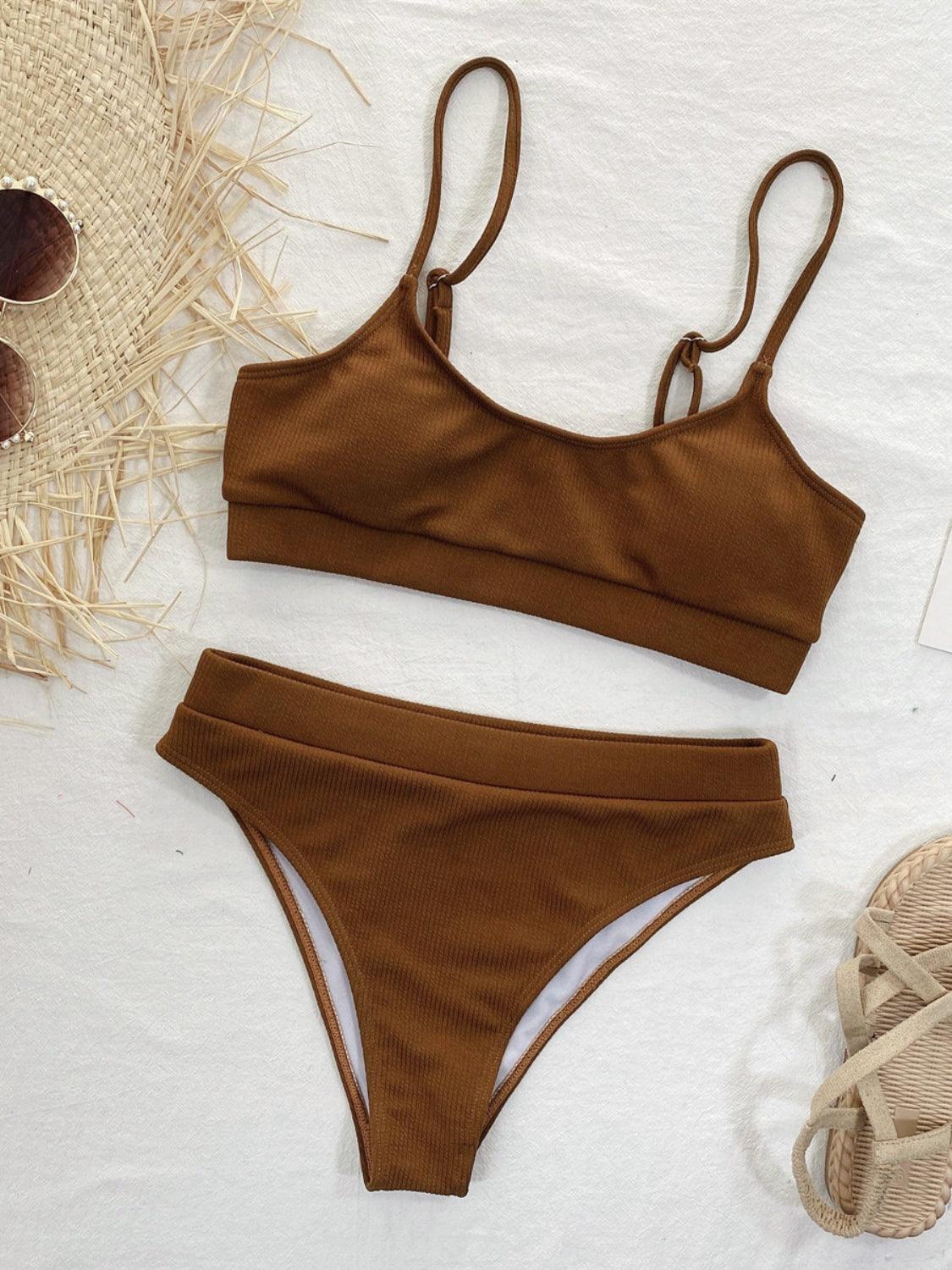 Scoop Neck Spaghetti Strap Two-Piece Swim Set - Curated by tt