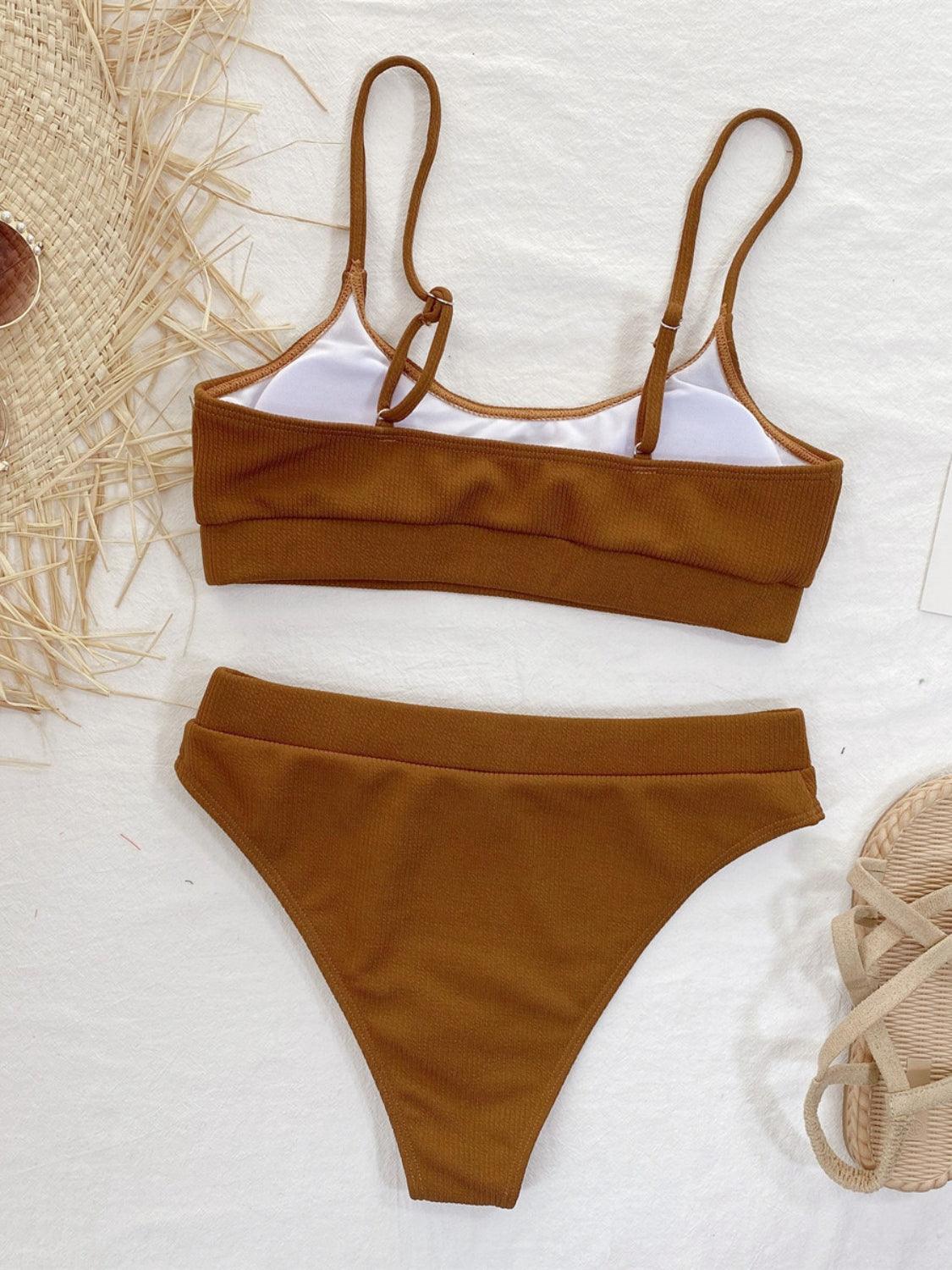 Scoop Neck Spaghetti Strap Two-Piece Swim Set - Curated by tt