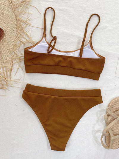 Scoop Neck Spaghetti Strap Two-Piece Swim Set - Curated by tt