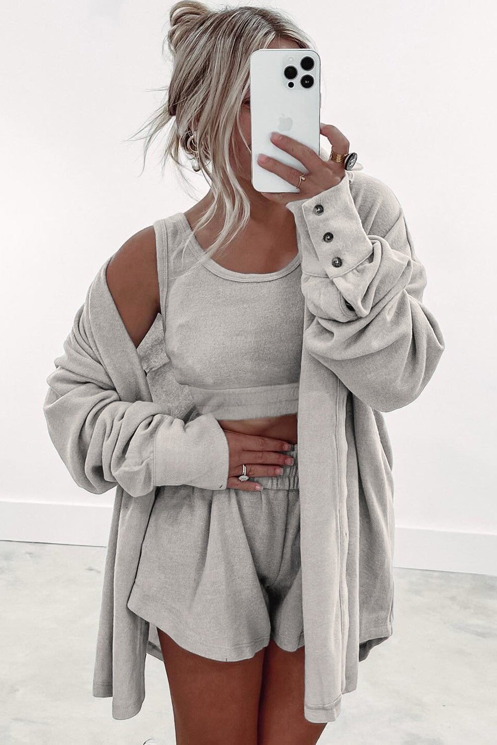 Cardigan Lounge Set  3 Pcs