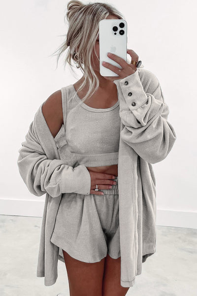 Cardigan Lounge Set  3 Pcs
