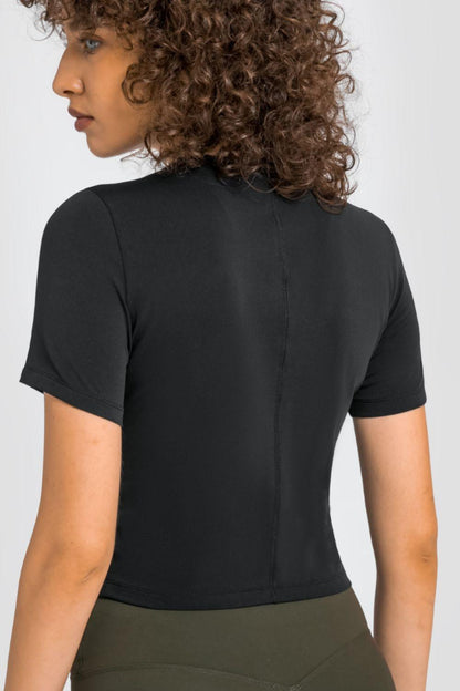 Millennia Round Neck Short Sleeve Yoga Tee - Curated by tt