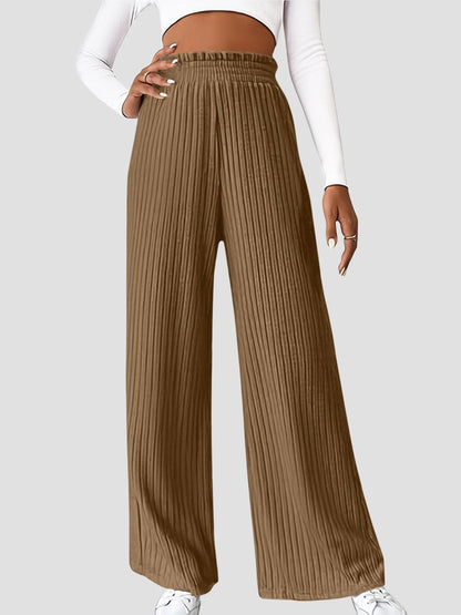 Ribbed High Waist Pants - Curated by tt