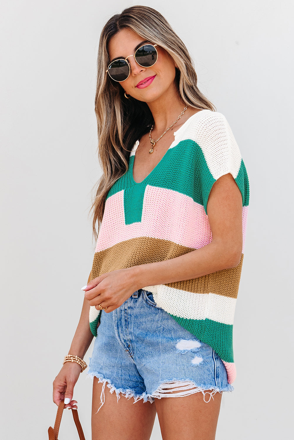 Color Block Sweater T Shirt