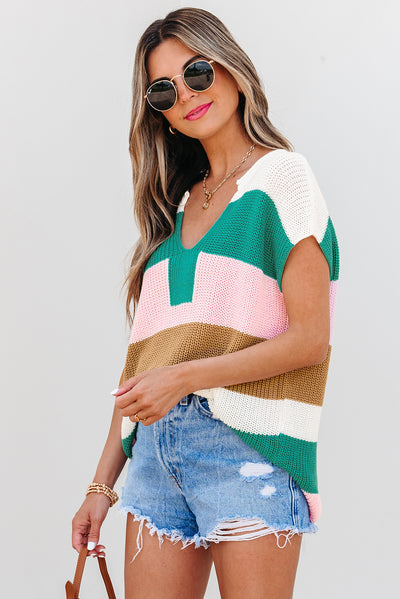 Color Block Sweater T Shirt
