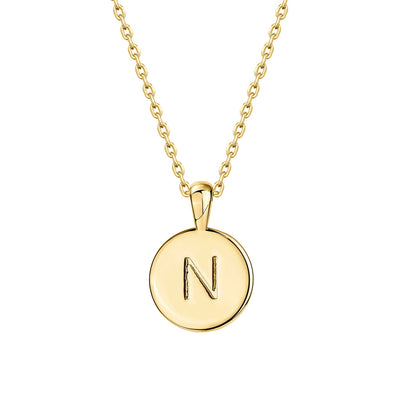 PAVOI 14K Gold Plated Letter Necklace