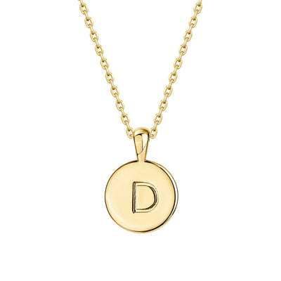 PAVOI 14K Gold Plated Letter Necklace