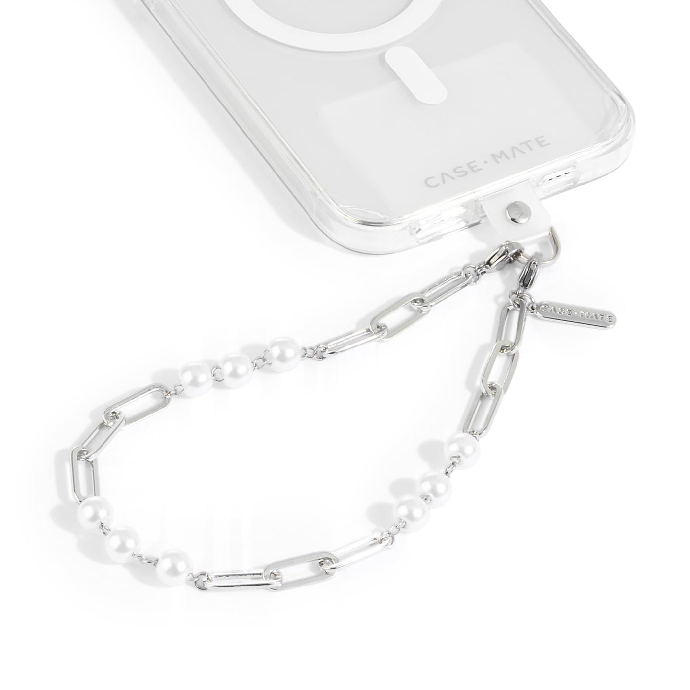 Phone Charm with Beaded Crystals and Pearls