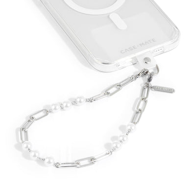 Phone Charm with Beaded Crystals and Pearls
