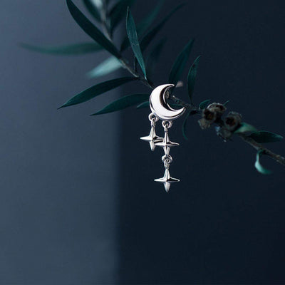 Tiny Moon Star Earrings Studs