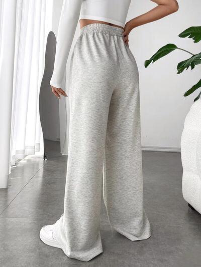 Elastic Waist Wide Leg Pants - Curated by tt