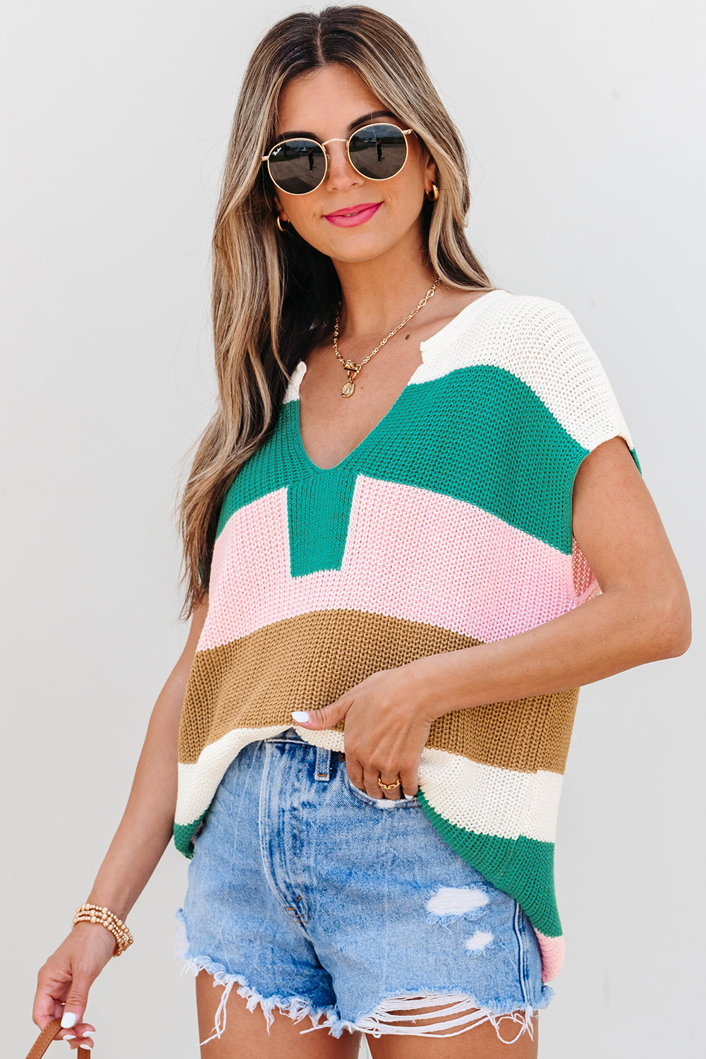 Color Block Sweater T Shirt
