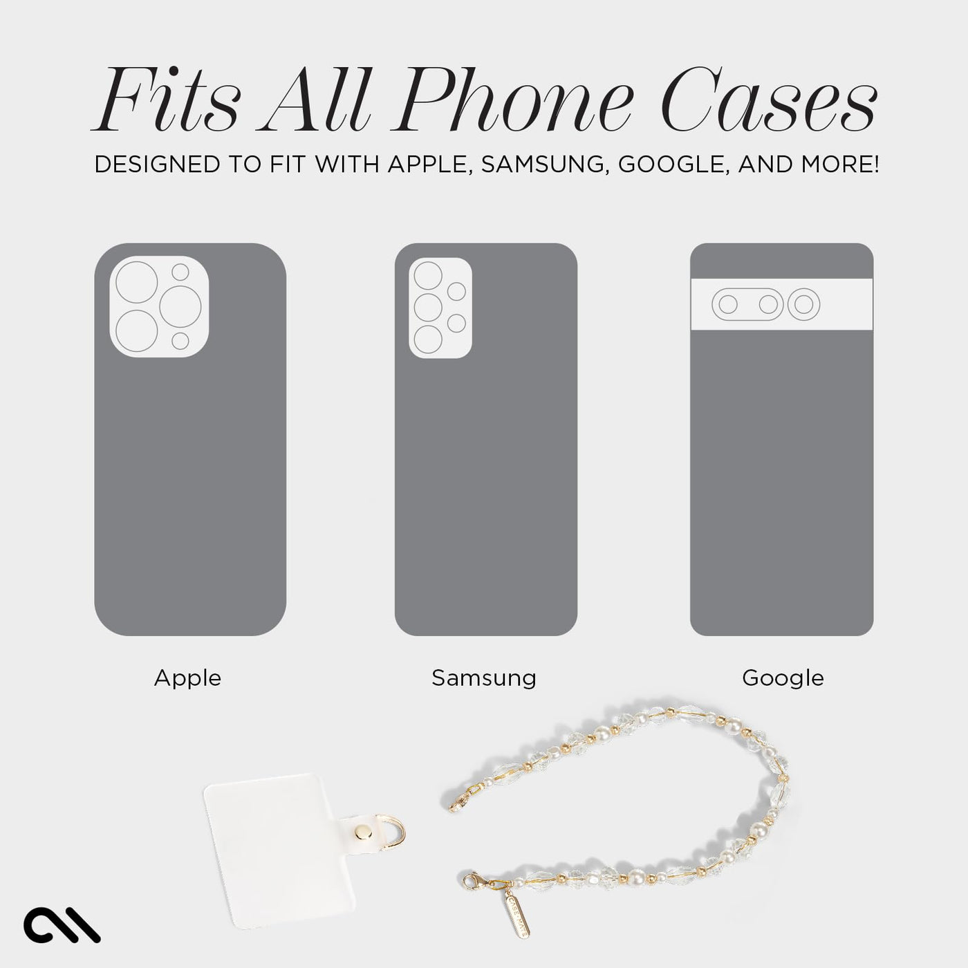 Phone Charm with Beaded Crystals and Pearls