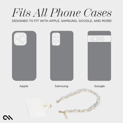 Phone Charm with Beaded Crystals and Pearls