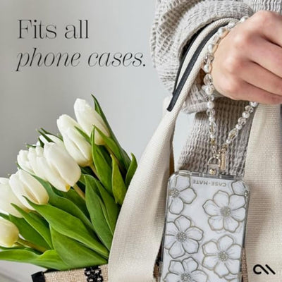 Phone Charm with Beaded Crystals and Pearls