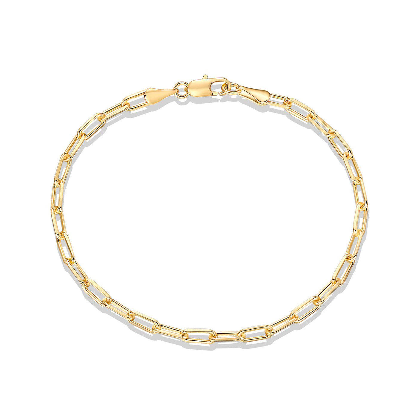 PAVOI 14K Gold Plated Paperclip/Curb/Figaro/Cuban Chain Bracelet