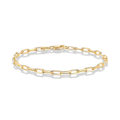 PAVOI 14K Gold Plated Paperclip/Curb/Figaro/Cuban Chain Bracelet