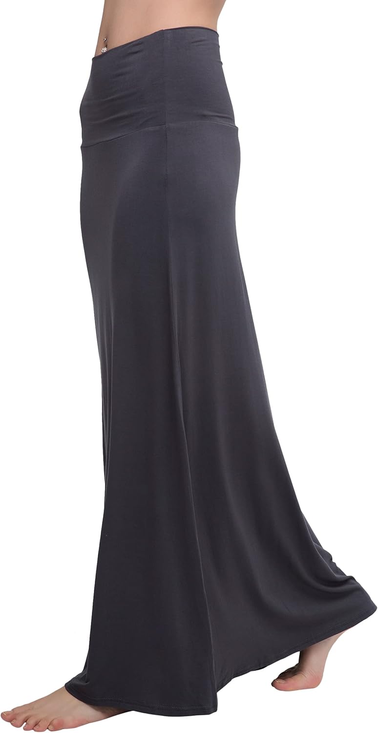 Ruched, High Waist  Flared Midi Skirt