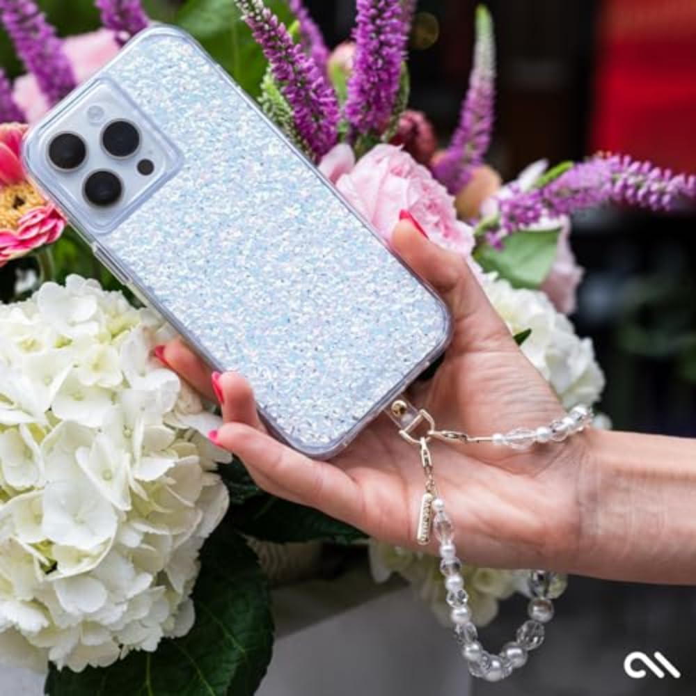 Phone Charm with Beaded Crystals and Pearls