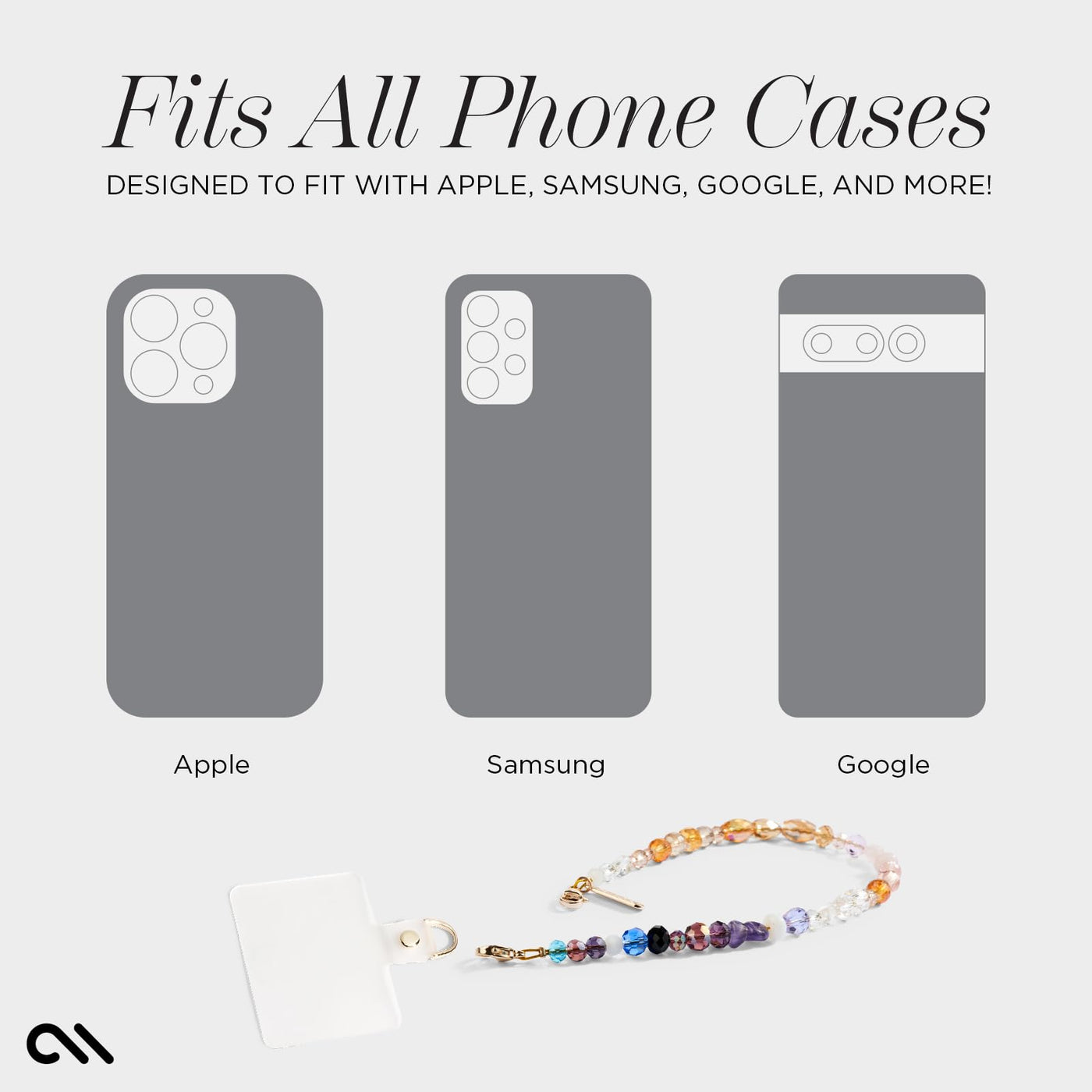 Phone Charm with Beaded Crystals and Pearls