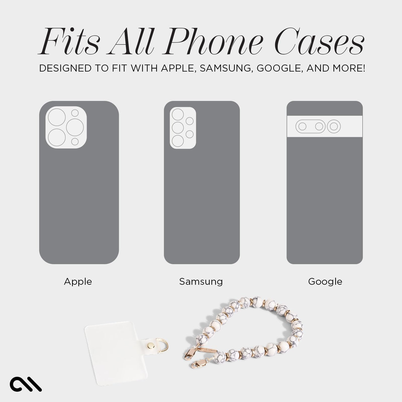 Phone Charm with Beaded Crystals and Pearls