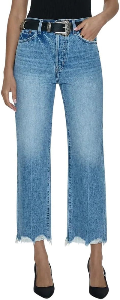 Pistola Denim Women's Cassie Super High Rise Straight Crop Jeans