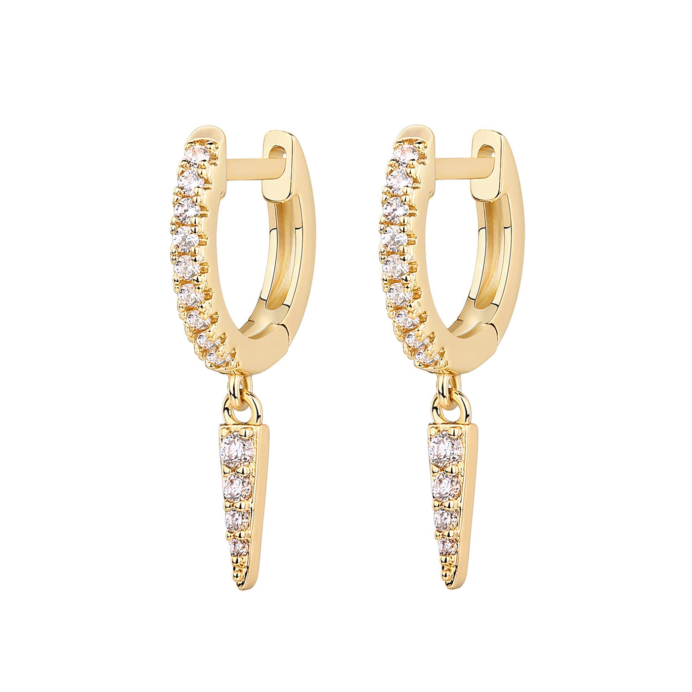 PAVOI 14K Gold Plated Drop/Dangle Huggie Earrings